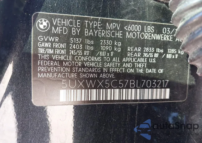 5UXWX5C57BL703217: 43647356