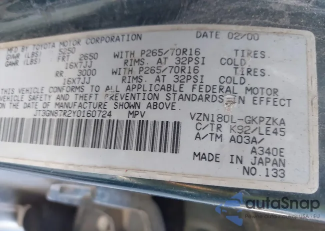 JT3GN87R2Y0160724: 43647388