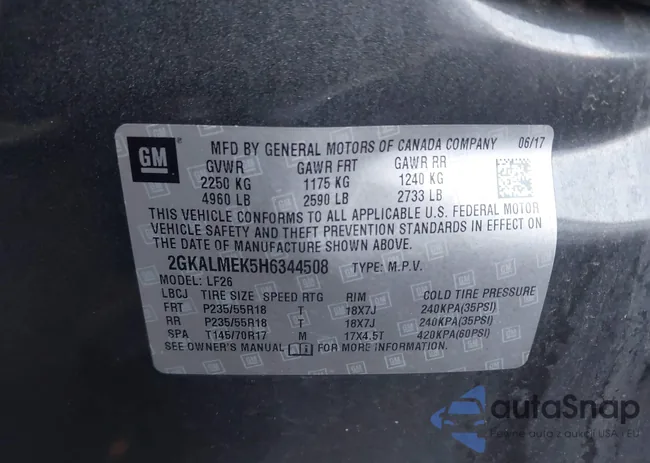 2GKALMEK5H6344508: 43647744