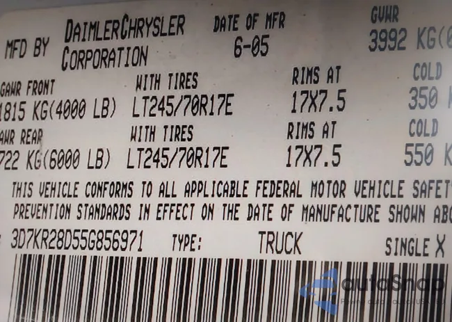 3D7KR28D55G856971: 43647773