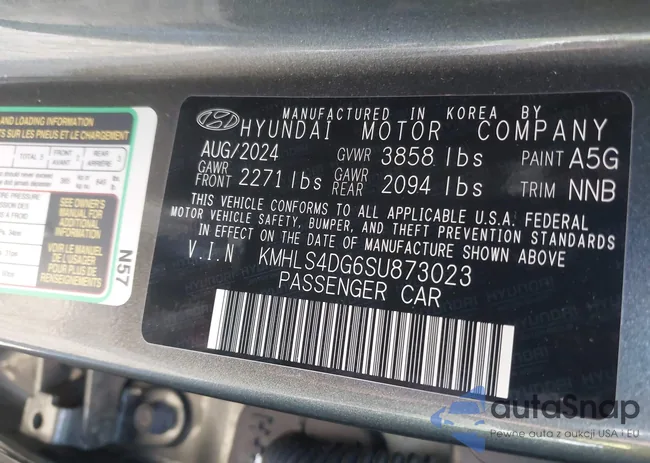 KMHLS4DG6SU873023: 43646971