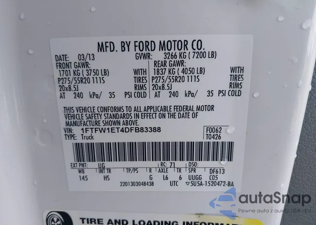 1FTFW1ET4DFB83388: 43646983