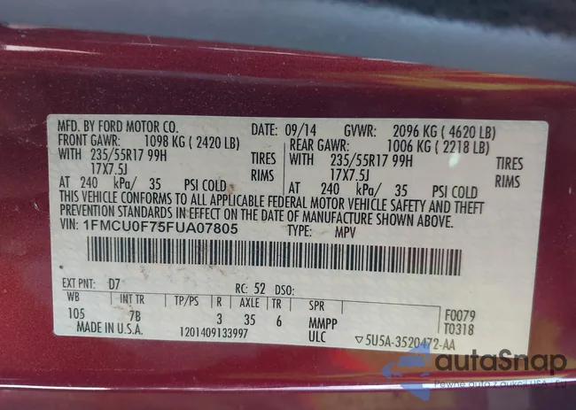 1FMCU0F75FUA07805: 43648188