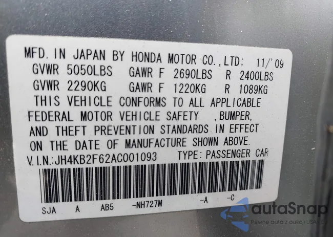 JH4KB2F62AC001093: 43648258