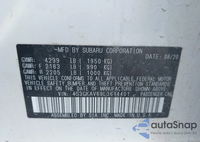 4S3GKAV69L3614401: 43648280