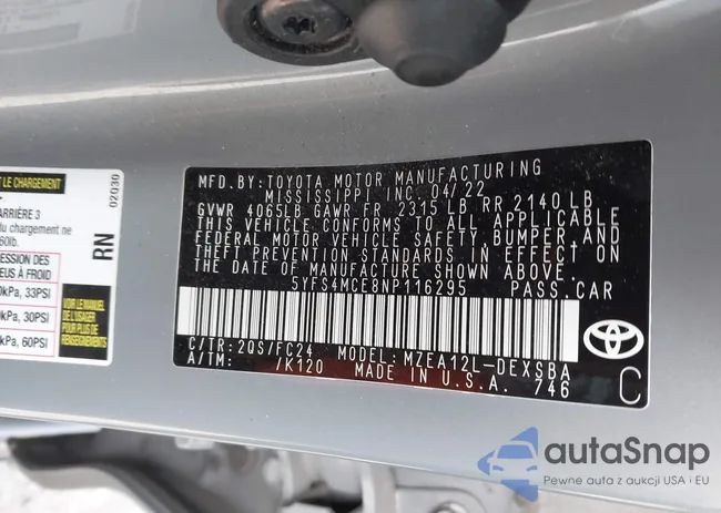 5YFS4MCE8NP116295: 43648352