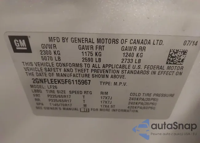 2GNFLEEK5F6115967: 43648368