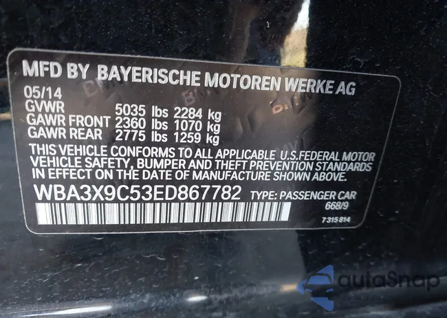 WBA3X9C53ED867782: 43648404