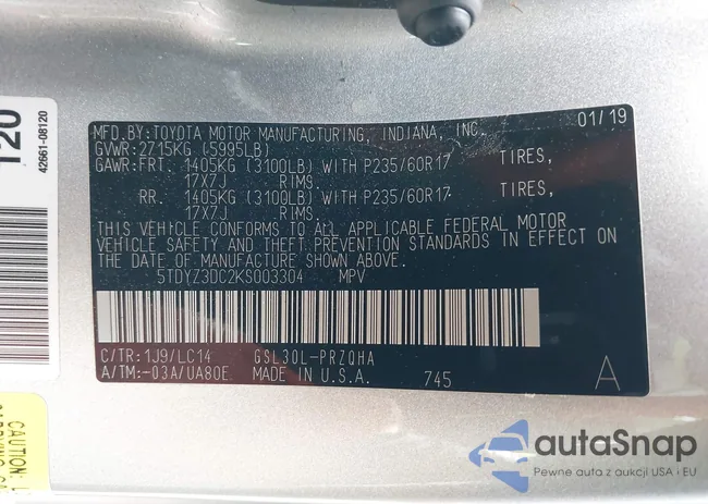 5TDYZ3DC2KS003304: 43648487