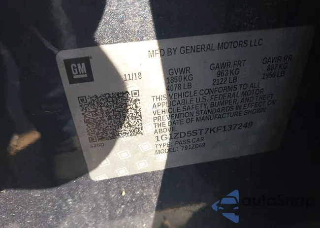 1G1ZD5ST7KF137249: 43648514