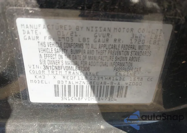 3N1CN8FV0ML847306: 43647803