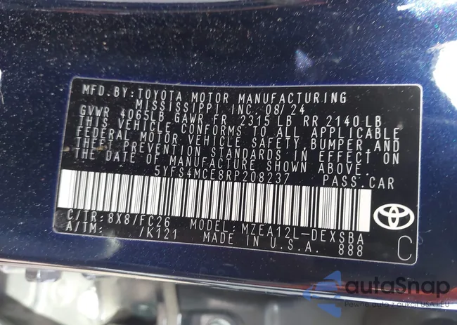 5YFS4MCE8RP208237: 43647950