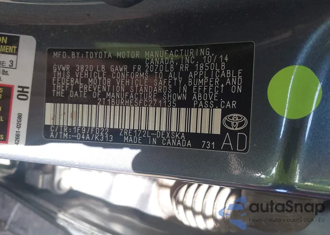 2T1BURHE5FC271135: 43648184