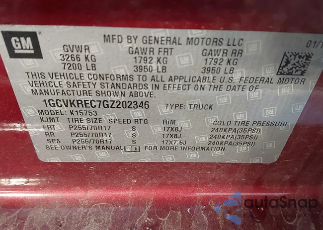 1GCVKREC7GZ202346: 43649191