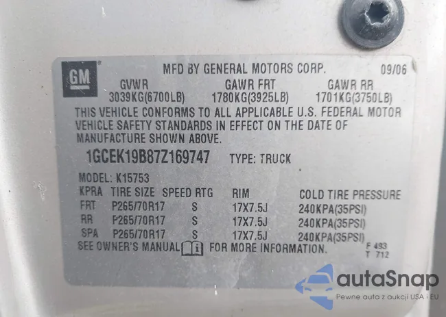 1GCEK19B87Z169747: 43649227