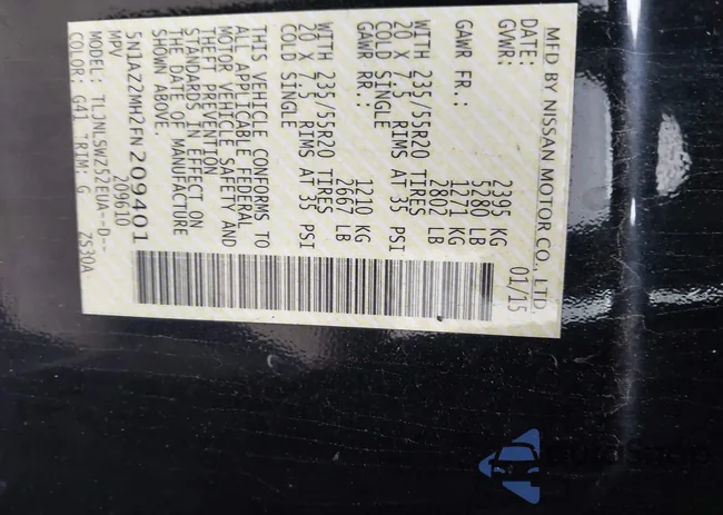 5N1AZ2MH2FN209401: 43649236