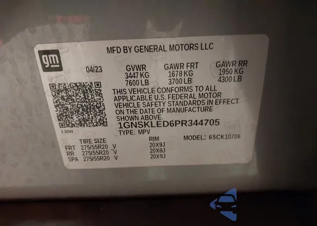 1GNSKLED6PR344705: 43649340