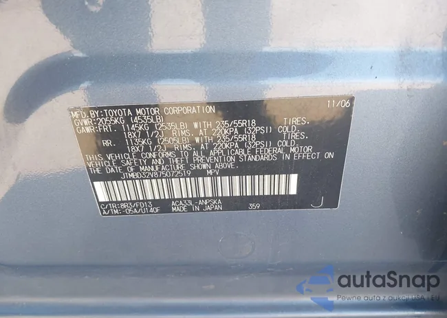 JTMBD32V875072519: 43649341