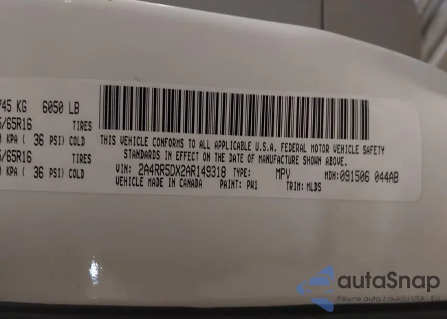 2A4RR5DX2AR149318: 43649514