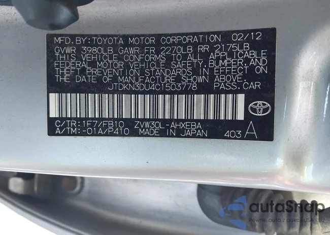 JTDKN3DU4C1503778: 43649633