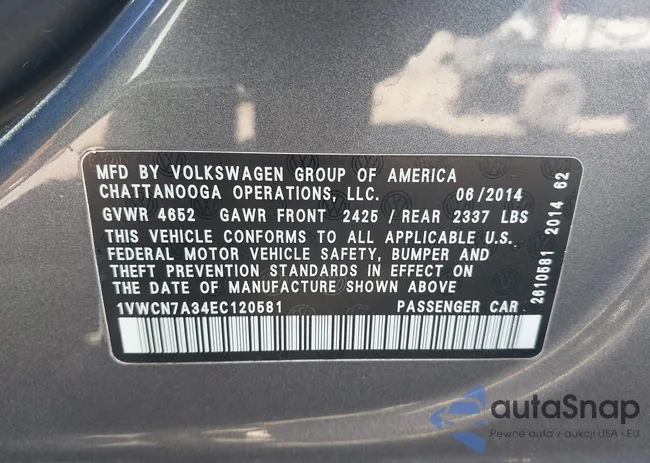 1VWCN7A34EC120581: 43649667