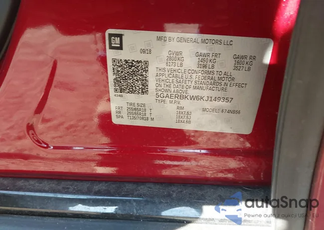 5GAERBKW6KJ149357: 43648819