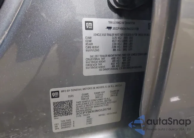 3GCPYBEK0NG120798: 43649043