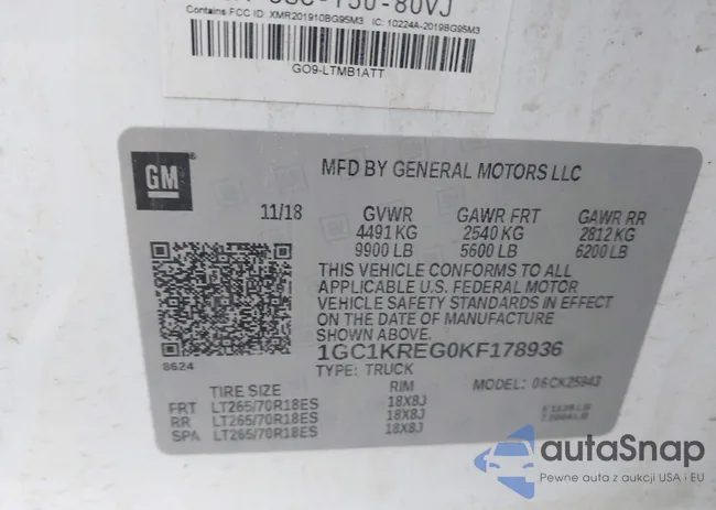 1GC1KREG0KF178936: 43649060