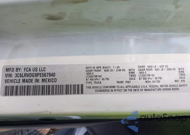 3C6LRVDG9PE567940: 43649090