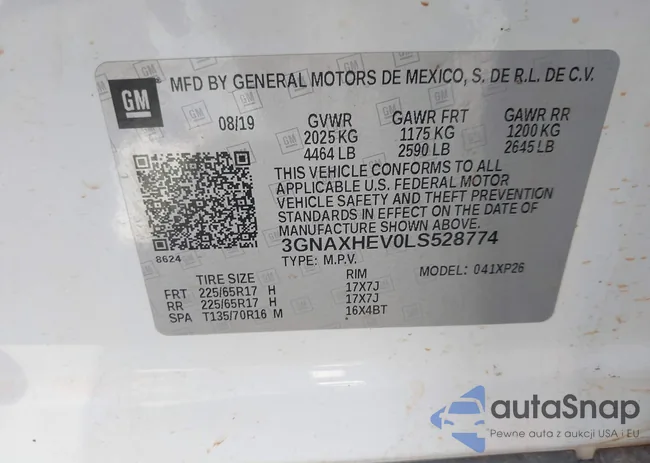 3GNAXHEV0LS528774: 43650358