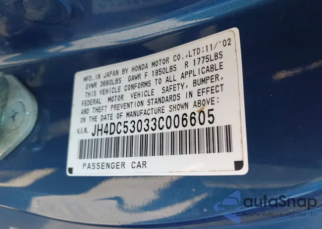 JH4DC53033C006605: 43650488