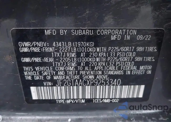 JF2GTAACXP9253340: 43650642