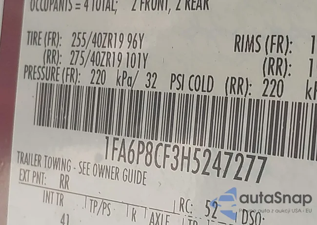 1FA6P8CF3H5247277: 43650711