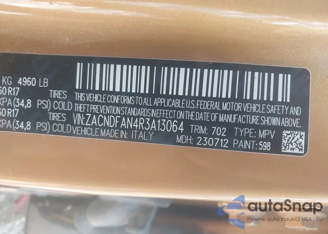 ZACNDFAN4R3A13064: 43650713