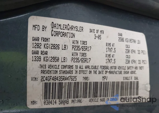 2C4GF48435R447625: 43649853