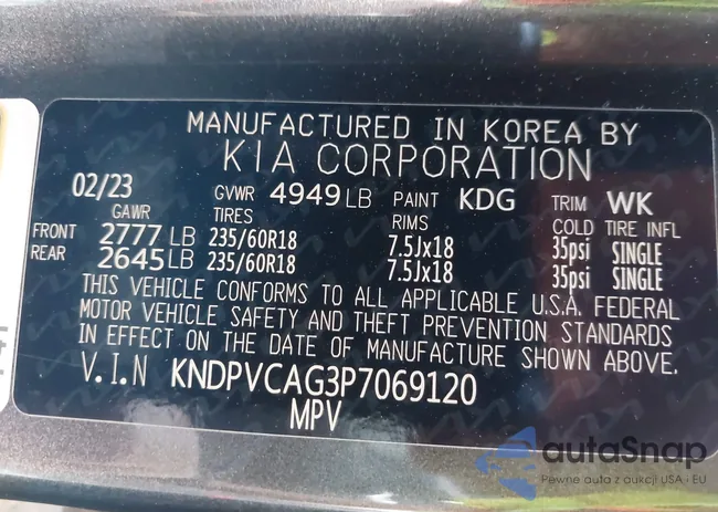 KNDPVCAG3P7069120: 43649997