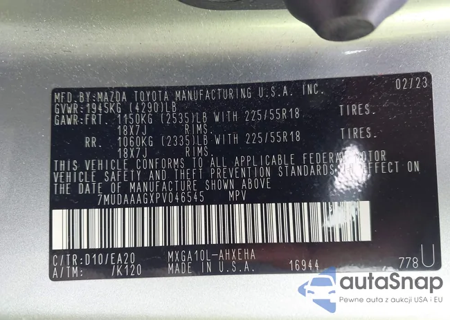 7MUDAAAGXPV046545: 43651268