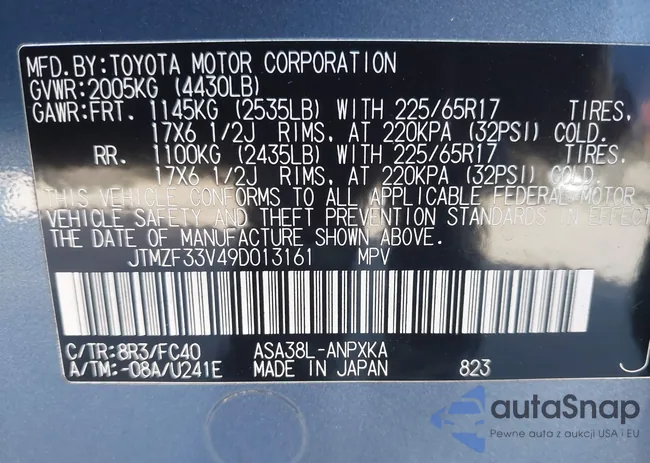 JTMZF33V49D013161: 43651279