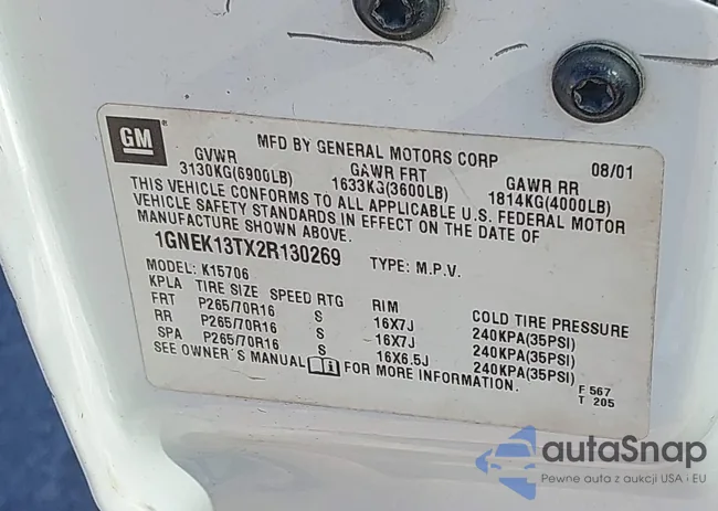 1GNEK13TX2R130269: 43651387