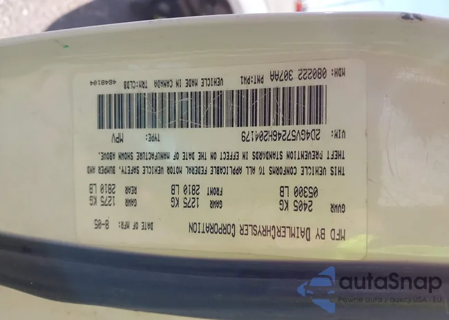 2D4GV57246H204179: 43650901