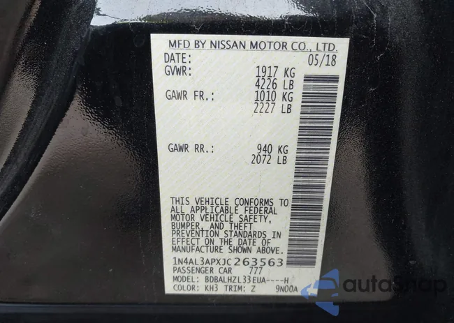 1N4AL3APXJC263563: 43650912