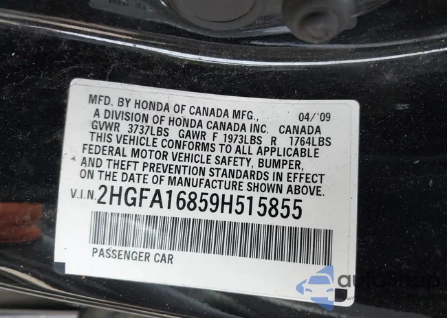 2HGFA16859H515855: 43652305