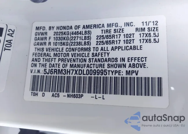 5J6RM3H7XDL009995: 43652400