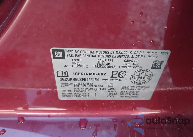 3GCUKREC8FG156164: 43652436