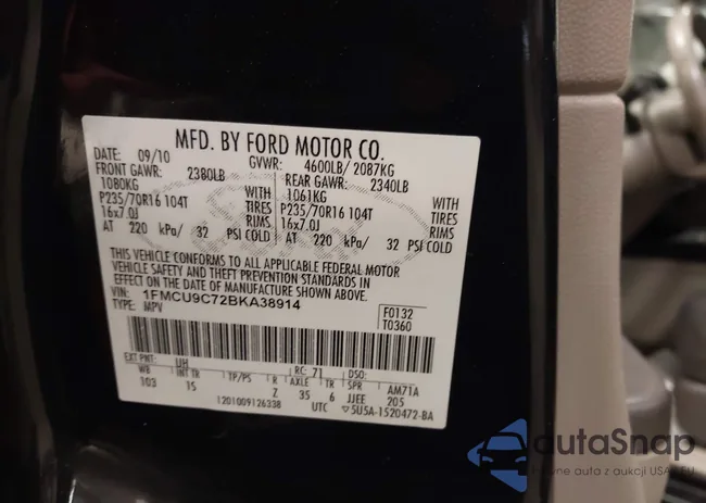 1FMCU9C72BKA38914: 43652486