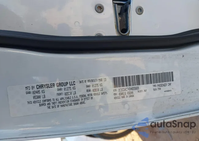 2C3CDXCT4DH655669: 43652535