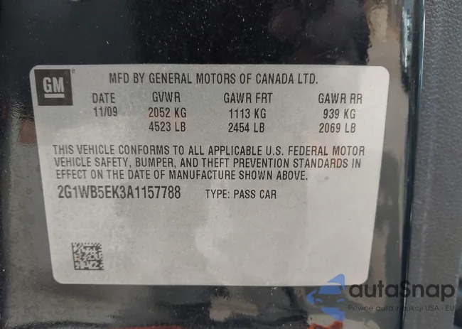 2G1WB5EK3A1157788: 43652709