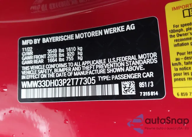 WMW33DH03P2T77305: 43651802