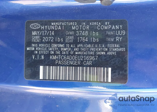 KMHTC6AD0EU216967: 43652068