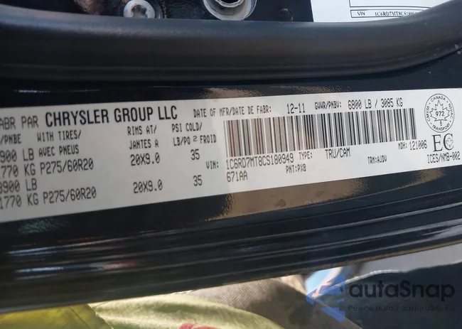 1C6RD7MT8CS180949: 43652087